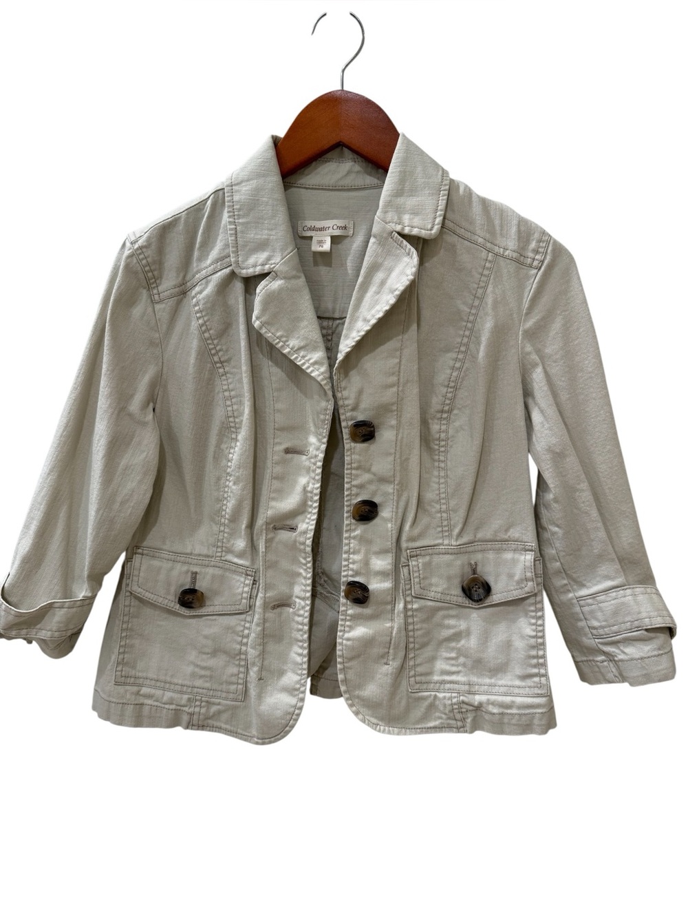 Coldwater Creek Utility Jacket Beige / Light Khaki – Size P8